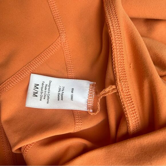 L*Space orange bike shorts, high-waisted, V front, size Med - Picture 6 of 6